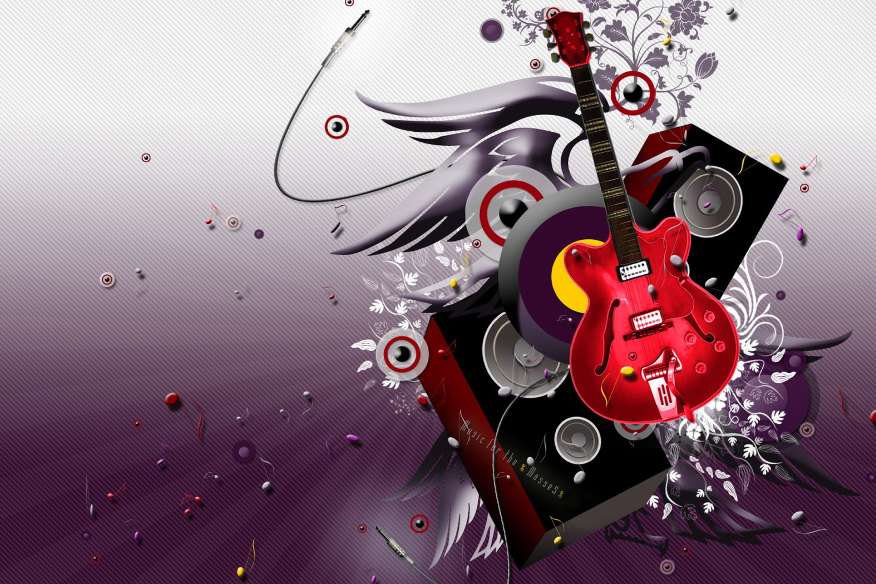 Screenshot №1 pro téma Cool 3D Guitar Abstract 2880x1920