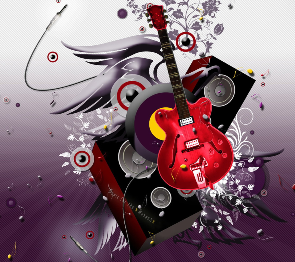 Screenshot №1 pro téma Cool 3D Guitar Abstract 960x854