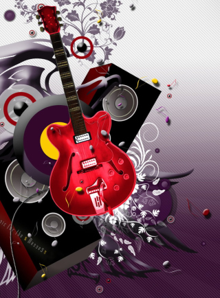 Cool 3D Guitar Abstract - Obrázkek zdarma pro 750x1334