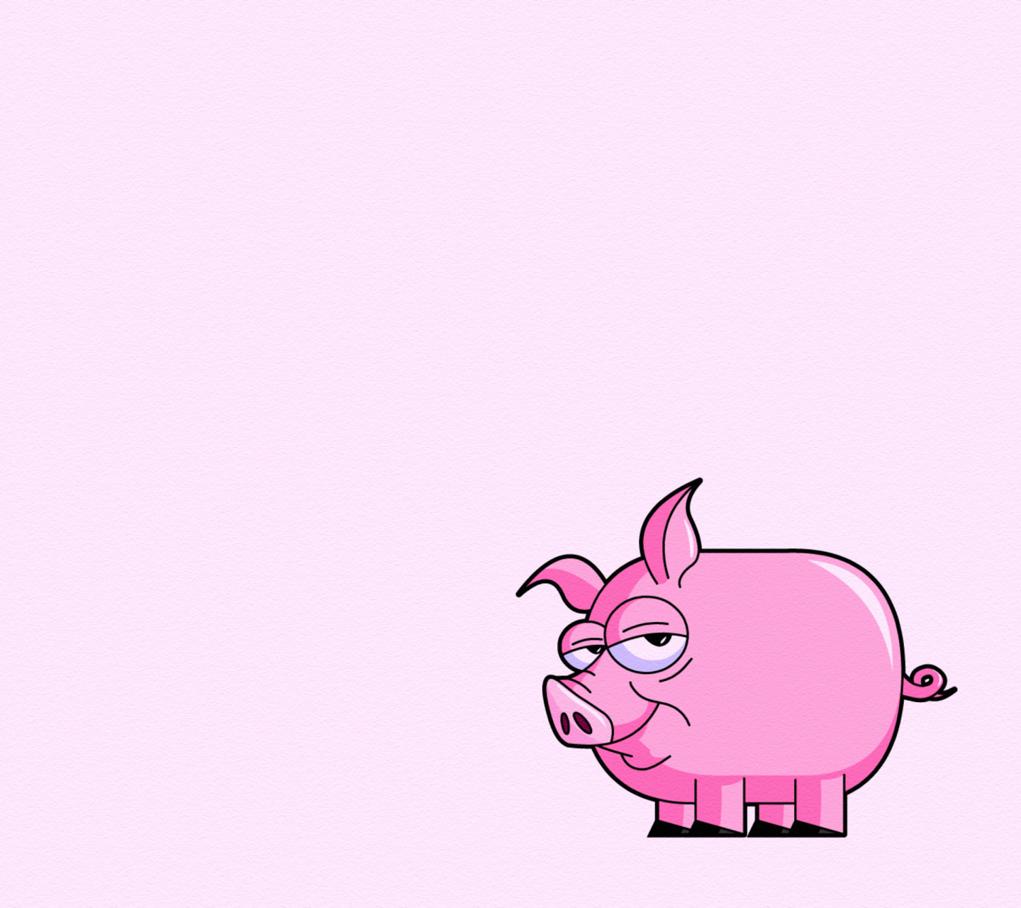 Das Pink Pig Illustration Wallpaper 1440x1280