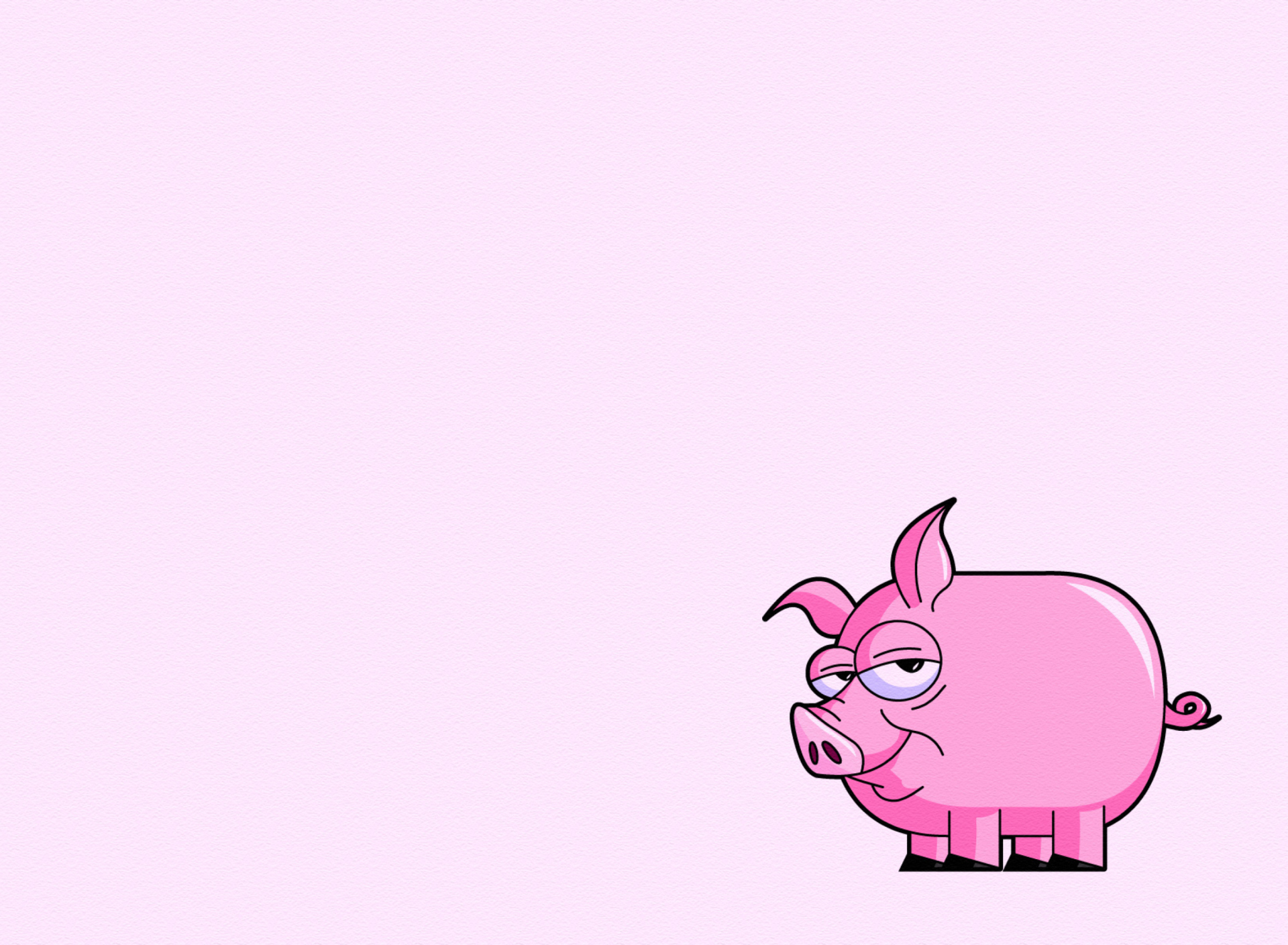 Pink Pig Illustration wallpaper 1920x1408