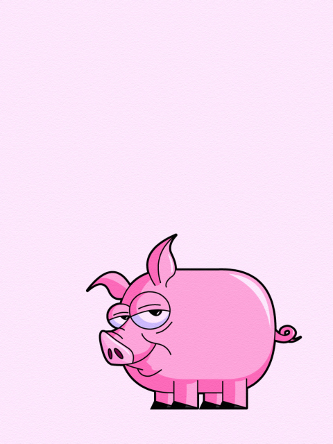 Обои Pink Pig Illustration 480x640