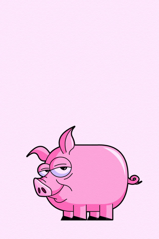 Das Pink Pig Illustration Wallpaper 640x960