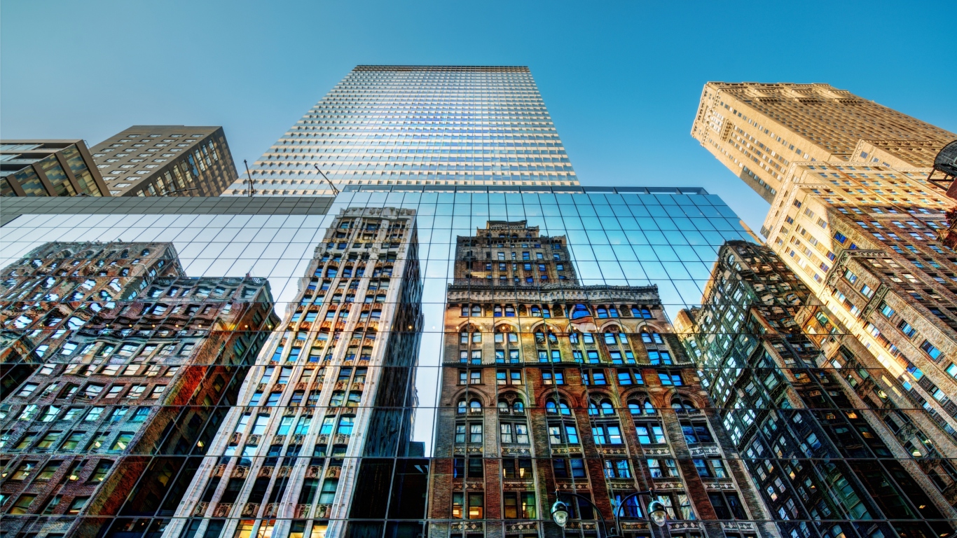 Big City Reflections wallpaper 1366x768