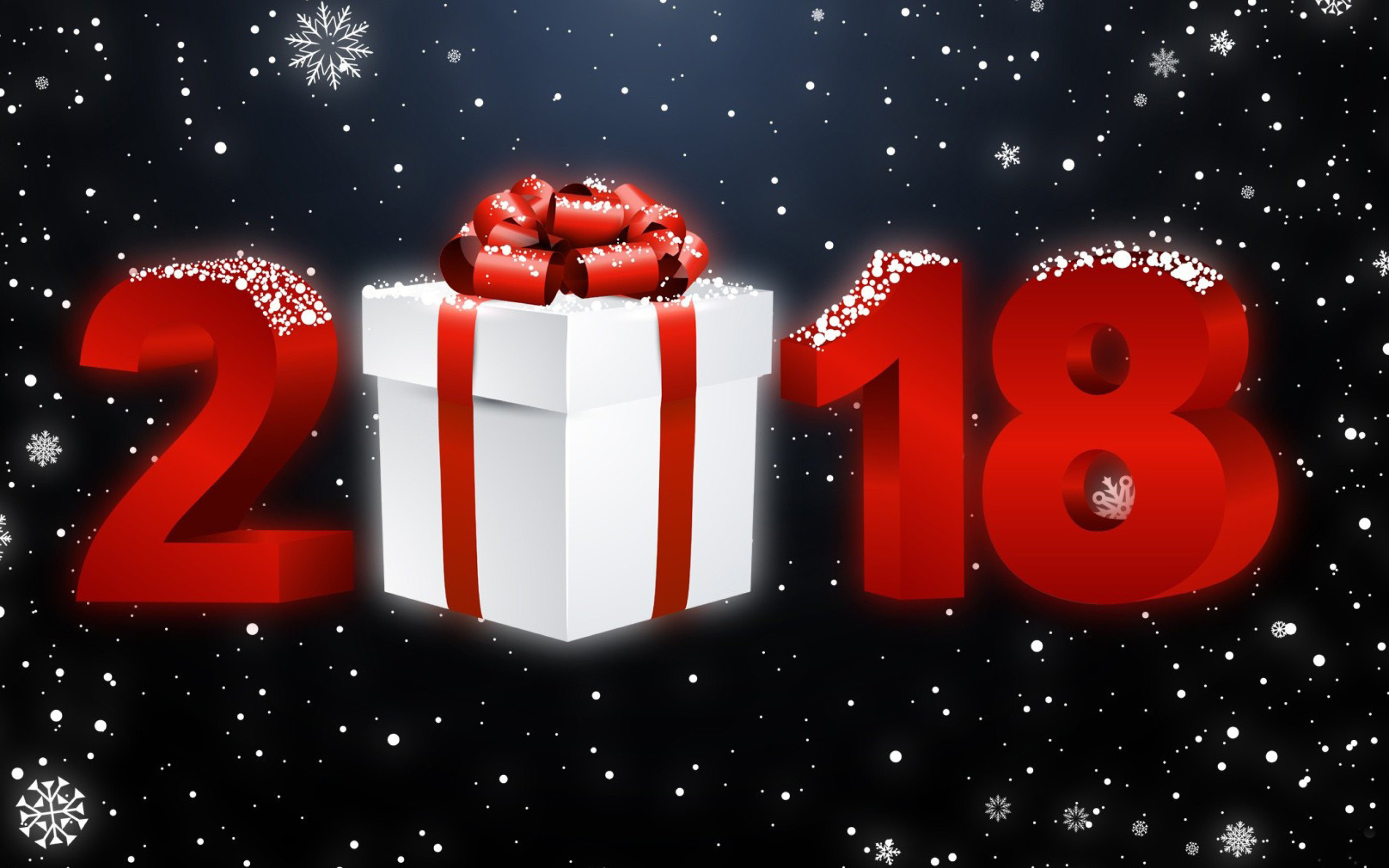 Обои New Year 2018 Greetings Card 2560x1600