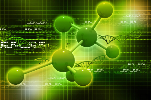 Sfondi Metallic Green Molecules 480x320