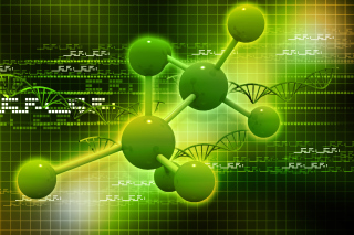 Kostenloses Metallic Green Molecules Wallpaper für Android, iPhone und iPad