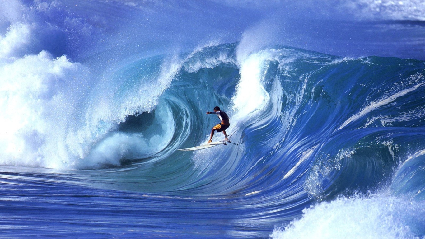 Screenshot №1 pro téma Water Waves Surfing 1366x768