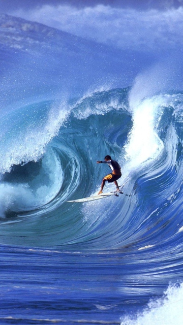 Fondo de pantalla Water Waves Surfing 360x640