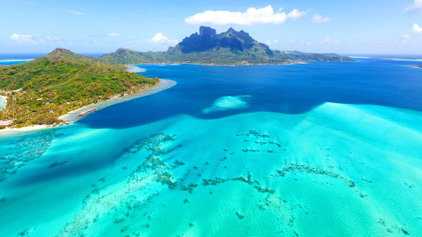 Screenshot №1 pro téma Colombier Beach on Tropical Island St Barth 1366x768