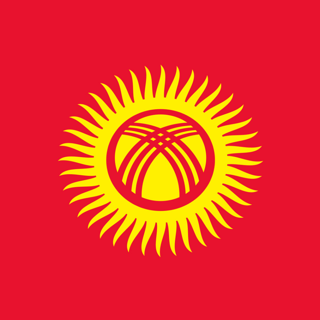 Das Flag of Kyrgyzstan Wallpaper 1024x1024