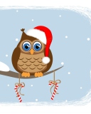 Fondo de pantalla Christmas Owl 128x160