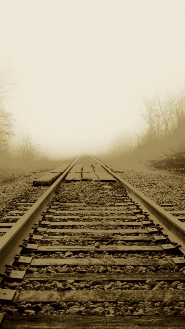 Sfondi Railway In A Fog 640x1136