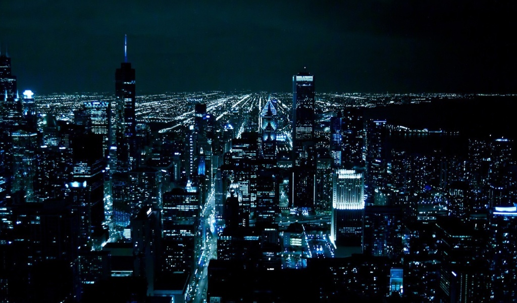Chicago Night Lights wallpaper 1024x600