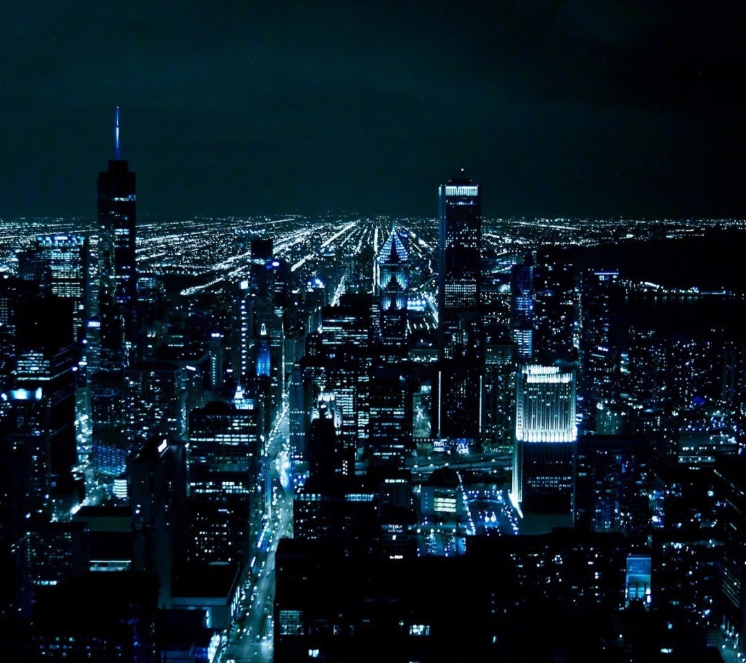 Das Chicago Night Lights Wallpaper 1080x960