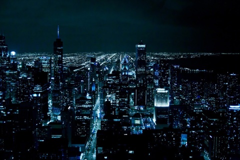 Das Chicago Night Lights Wallpaper 480x320