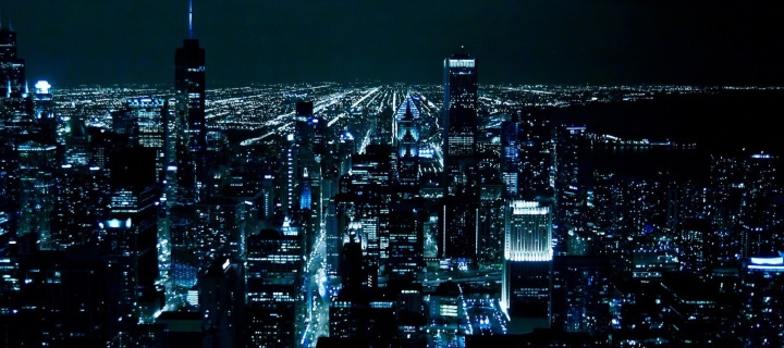 Chicago Night Lights wallpaper 720x320