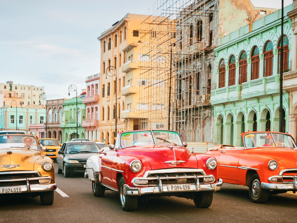Fondo de pantalla Cuba Retro Cars in Havana 1024x768