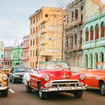 Sfondi Cuba Retro Cars in Havana 208x208