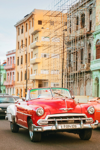 Cuba Retro Cars in Havana wallpaper 320x480