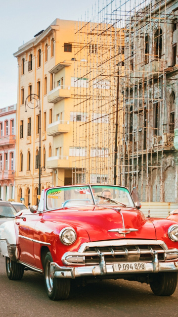 Sfondi Cuba Retro Cars in Havana 360x640