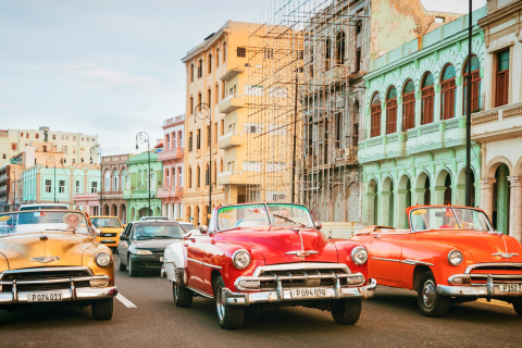 Cuba Retro Cars in Havana wallpaper 480x320