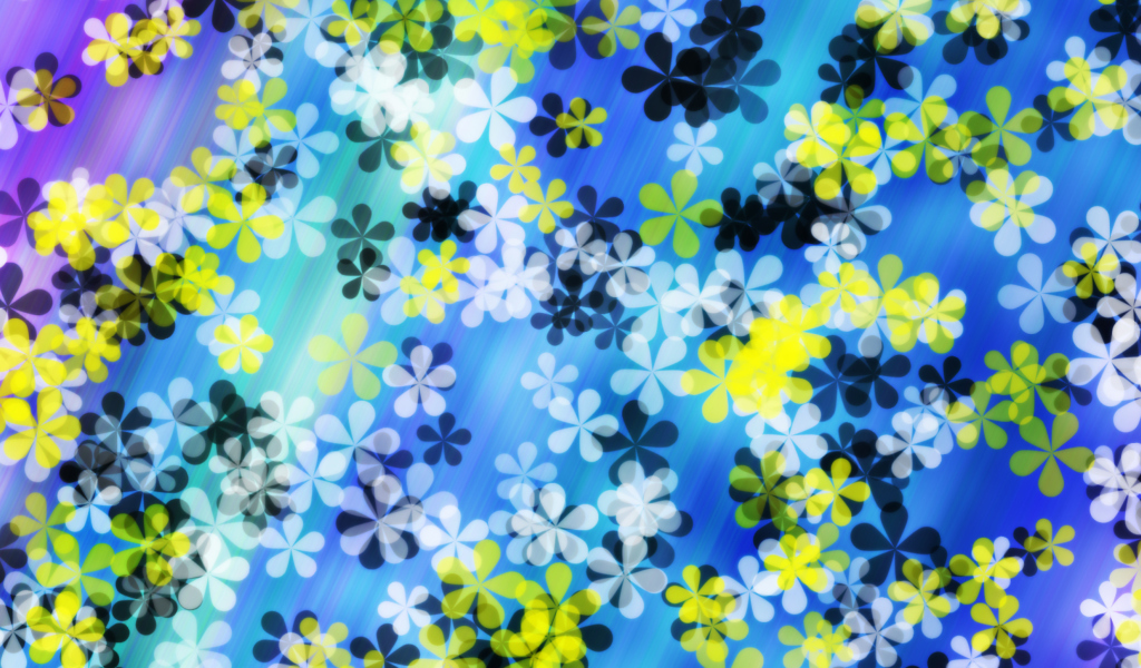 Yellow And Blue Flowers Pattern screenshot #1 1024x600