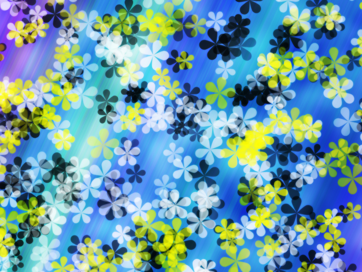 Screenshot №1 pro téma Yellow And Blue Flowers Pattern 1152x864