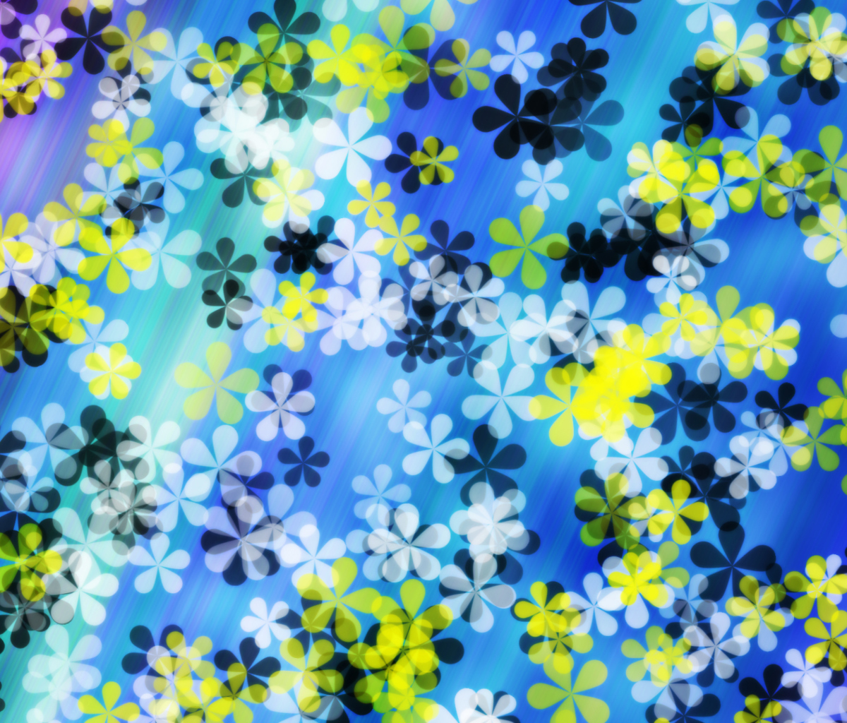 Обои Yellow And Blue Flowers Pattern 1200x1024