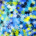 Yellow And Blue Flowers Pattern screenshot #1 128x128