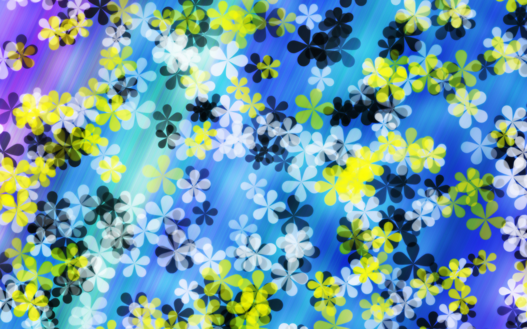 Fondo de pantalla Yellow And Blue Flowers Pattern 1680x1050