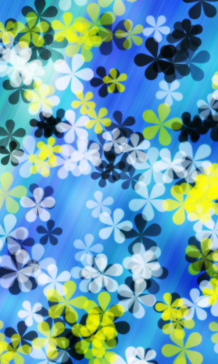 Das Yellow And Blue Flowers Pattern Wallpaper 240x400