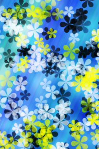 Das Yellow And Blue Flowers Pattern Wallpaper 320x480