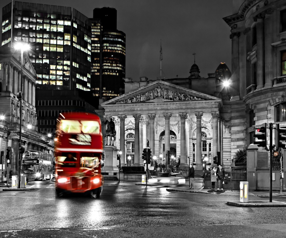 Fondo de pantalla Night London Bus 960x800