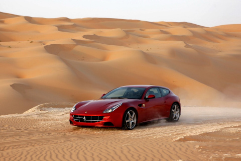 Ferrari FF in Desert wallpaper 480x320
