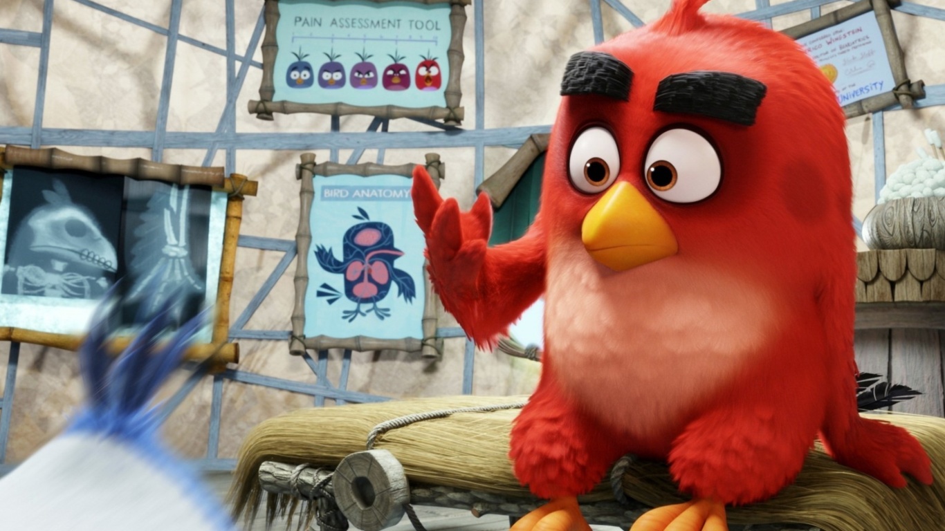 Fondo de pantalla Angry Birds Red 1366x768
