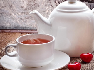 Das Romantic Tea Evening Wallpaper 320x240