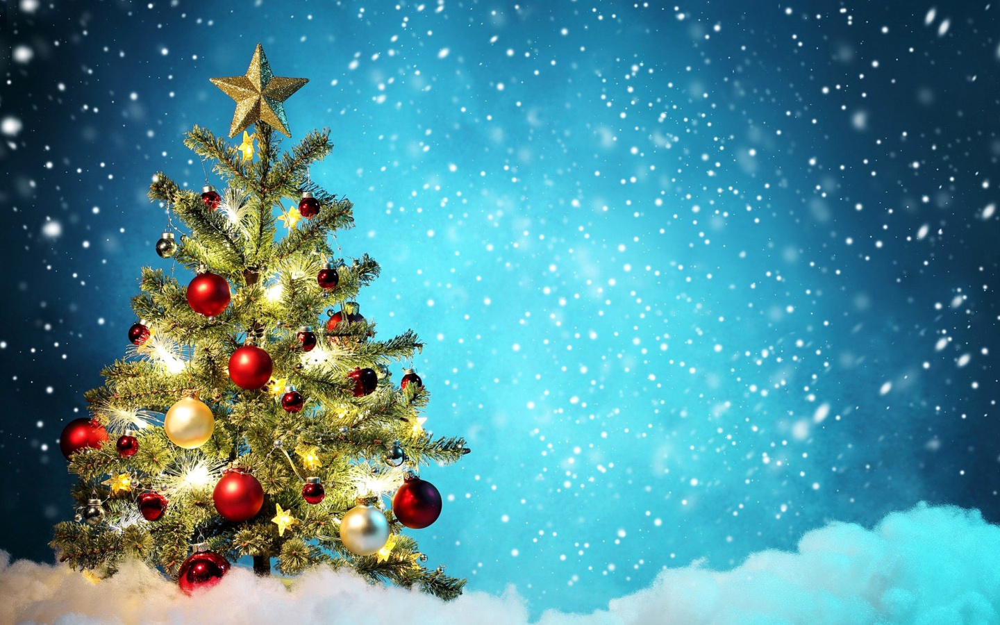 Screenshot №1 pro téma New Year Tree and Snow 1440x900