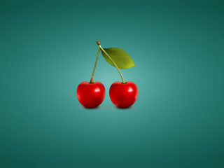 Two Red Cherries wallpaper 320x240
