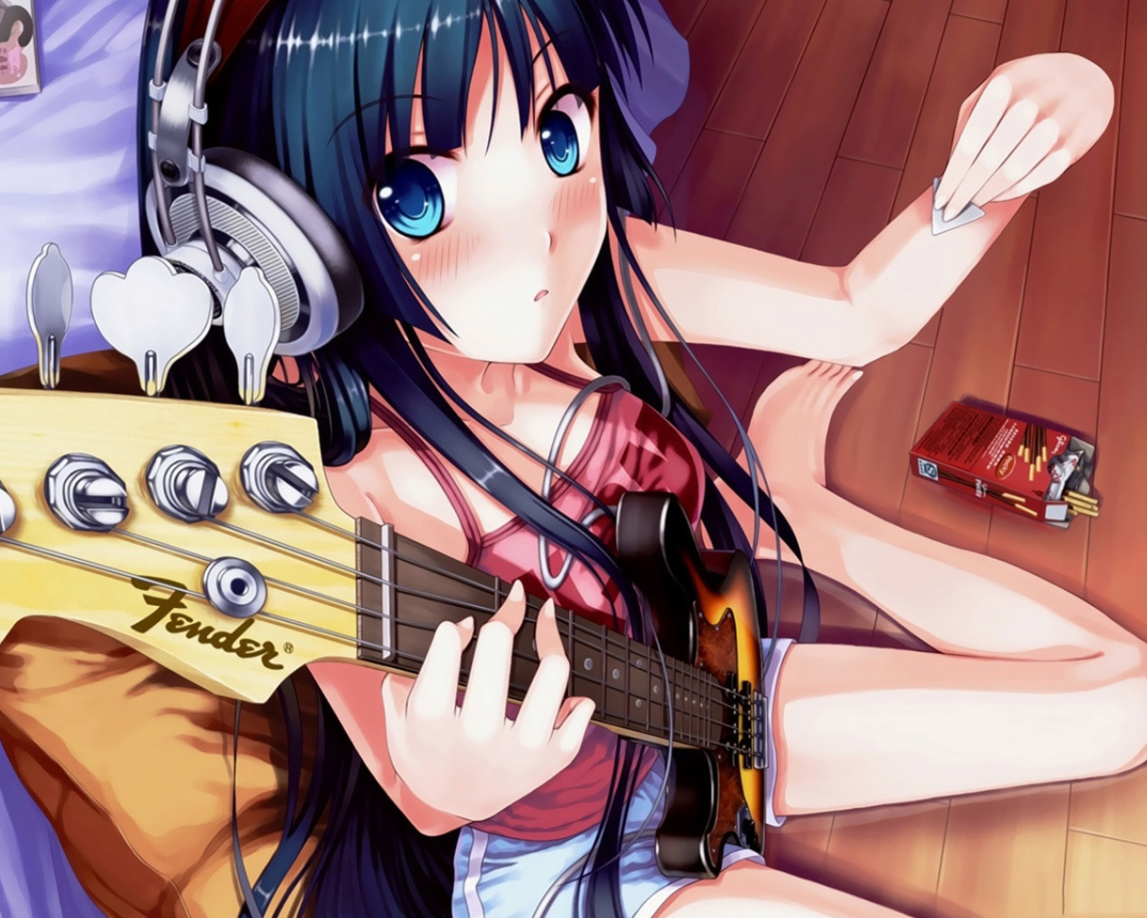 Das Anime Girl With Guitar Wallpaper 1280x1024