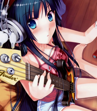 Anime Girl With Guitar - Obrázkek zdarma pro Nokia Asha 305