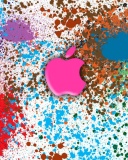 Apple in splashing vivid colors HD wallpaper 128x160