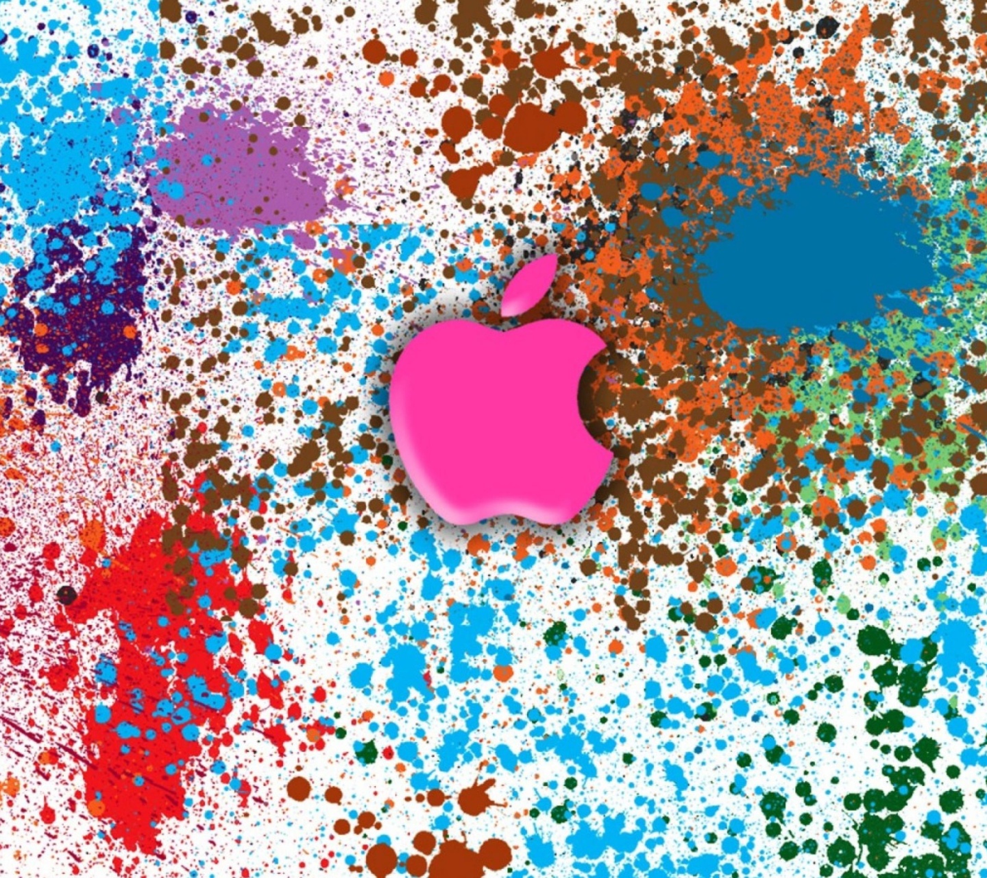 Das Apple in splashing vivid colors HD Wallpaper 1440x1280