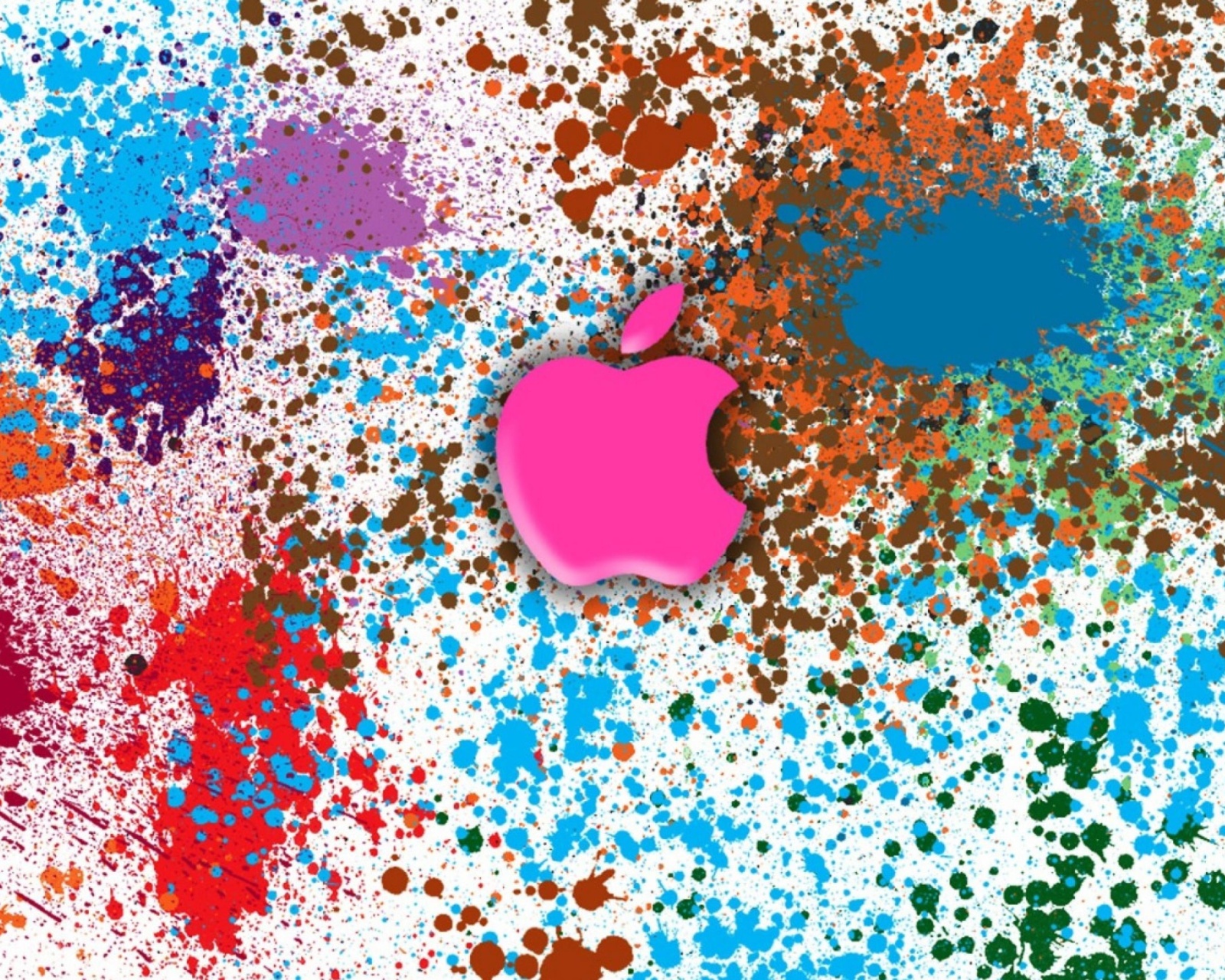 Das Apple in splashing vivid colors HD Wallpaper 1600x1280