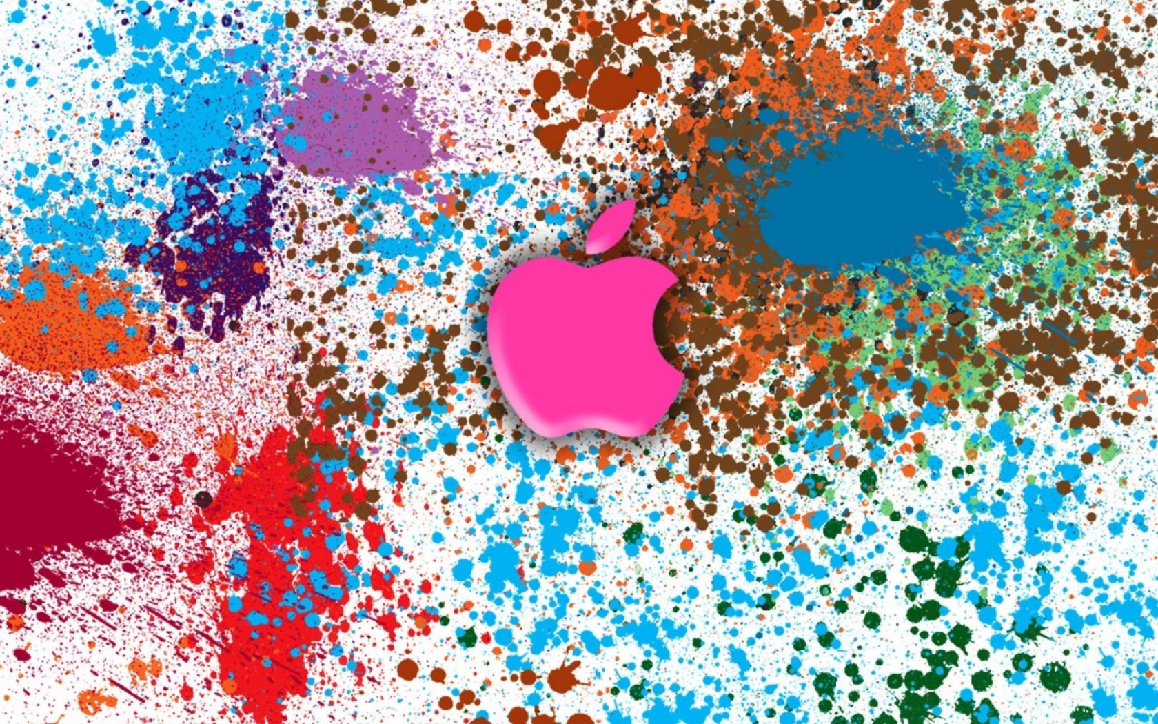 Обои Apple in splashing vivid colors HD 1680x1050