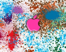 Обои Apple in splashing vivid colors HD 220x176