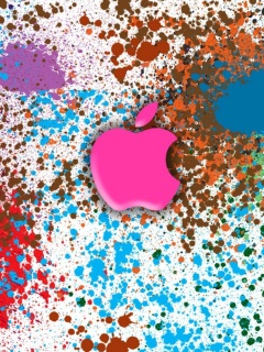Das Apple in splashing vivid colors HD Wallpaper 240x320