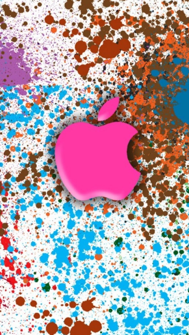 Das Apple in splashing vivid colors HD Wallpaper 640x1136