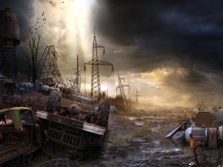 Fondo de pantalla Breathtaking Post Apocalypse Artwork 320x240