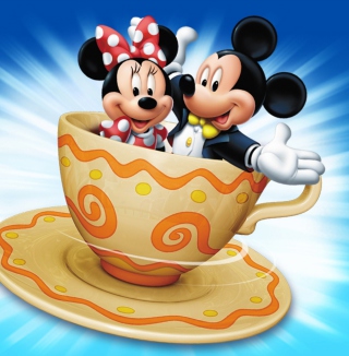 Mickey And Minnie Mouse In Cup - Obrázkek zdarma pro iPad 3